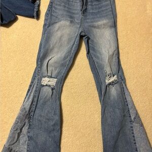 Bridge by Gly Flared Jeans With Floral Accent